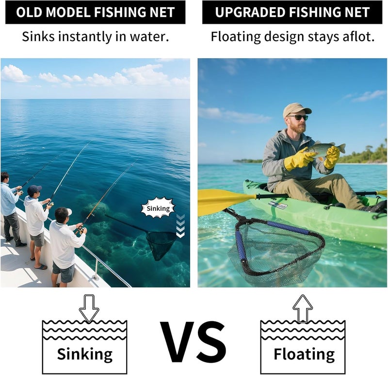 Yeahmart Fishing Net Minnow Nets with Aluminum Collapsible Telescopic Fishing Pole Handle and Nylon Mesh, Small Fishing Landing Net for Saltwater Freshwater, Kids, Men, Women, Extends to 21-75 inch - Image 5